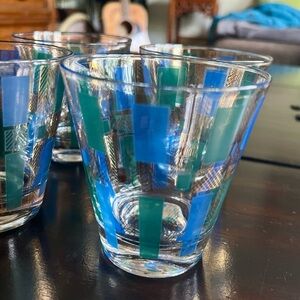 Colorful Striped Glass Tumblers 4 pcs